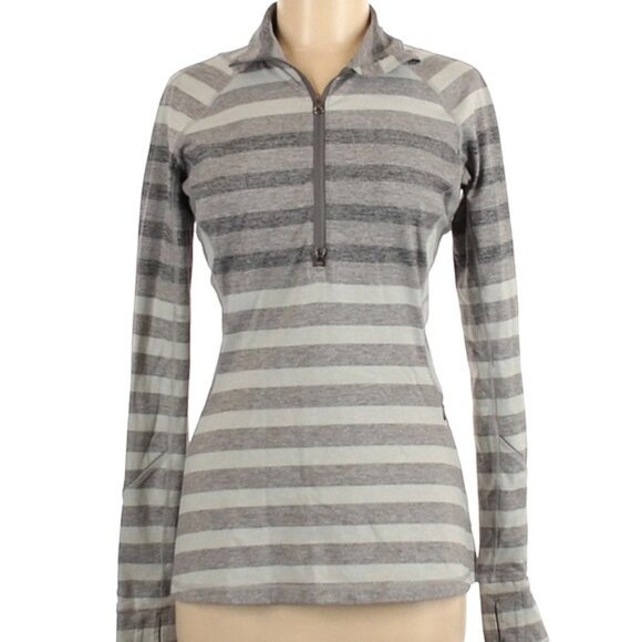 lululemon athletica Heather Gray Striped Track Jacket - Picture 5 of 6
